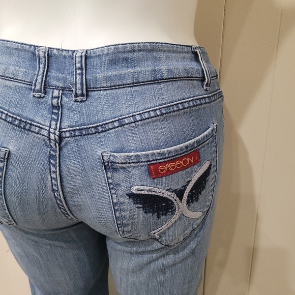 Sasson Light Wash Bootcut Boogie Stretch Denim VTG Jeans Sz 8 34"x30" - Picture 3 of 10